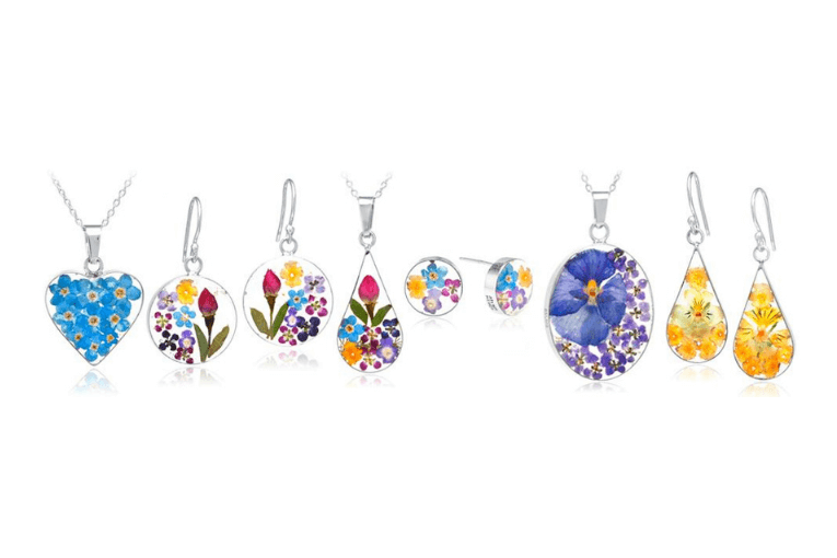 pressed floral jewelry