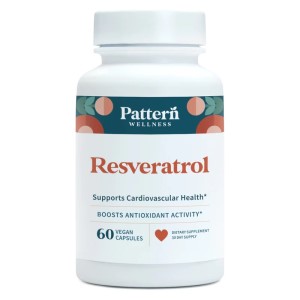 Pattern Wellness Resveratrol supplement bottle with Fisetin